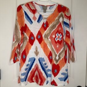 Chico’s Exploded Ikat Tunic- Size M/8 or 1 (Chico's Size)